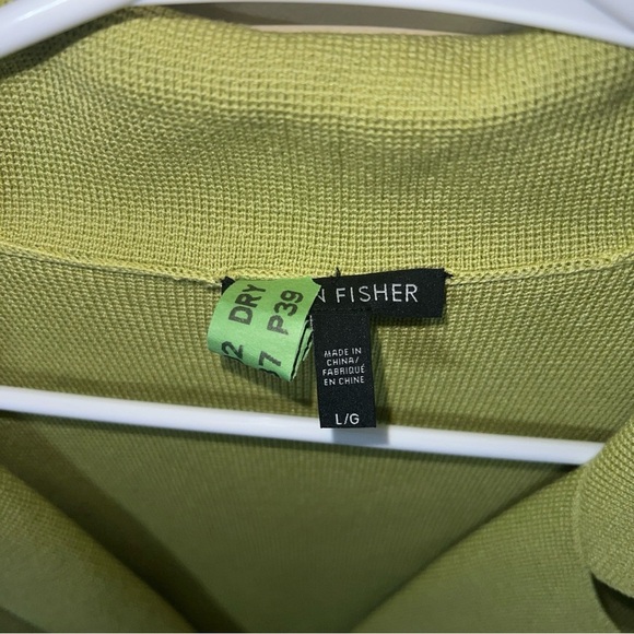 Eileen Fisher Silk-Blend Interlock Short Jacket Verbena Size Large Lime Green - Picture 3 of 5